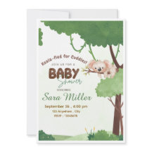 Invitation à la baby shower de Koala des bois