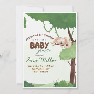 Invitation à la baby shower de Koala des bois