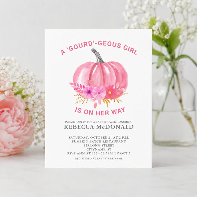 Invitation à la Baby Shower de la Fille à la Citro (Add name & event details to customize your baby shower invitation.  Matching items available )