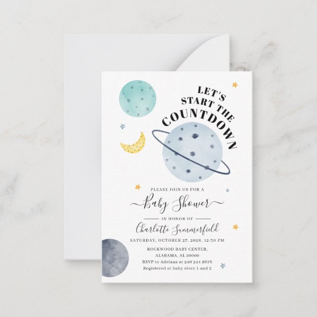 Invitation à la baby shower de la fille dans l'esp (Devant)