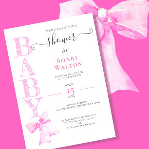 Invitation à la BABY SHOWER de la FILLETTE AU RUBA