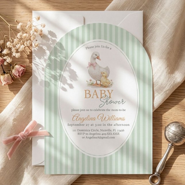 Invitation à la baby shower de la Mère l'Oie et de (Créateur téléchargé)