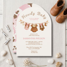 Invitation à la baby shower de la petite cowgirl H