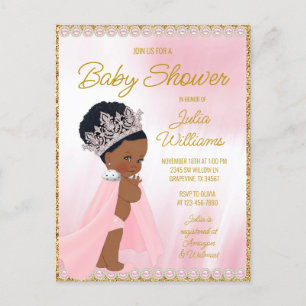 Invitation à la baby shower de la princesse noire 