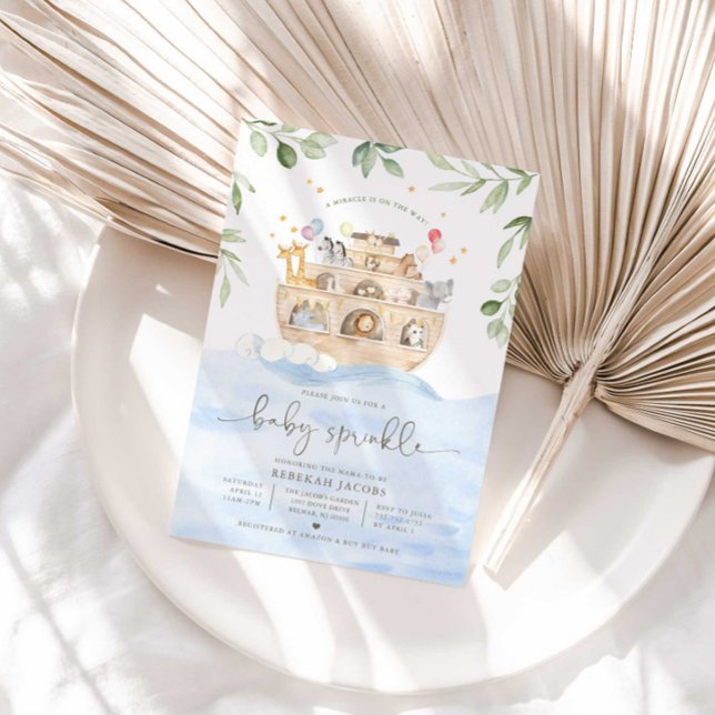 Invitation à la baby shower de l'Arche de Noé (Créateur téléchargé)