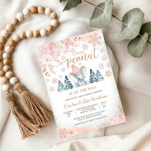 Invitation à la Baby Shower de l'Éléphant d'Hiver