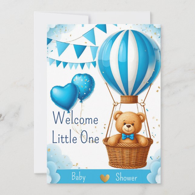 Invitation à la baby shower de Little Bear 🧸 (Devant)