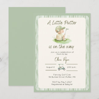 Invitation à la baby shower de Little Putter Golf