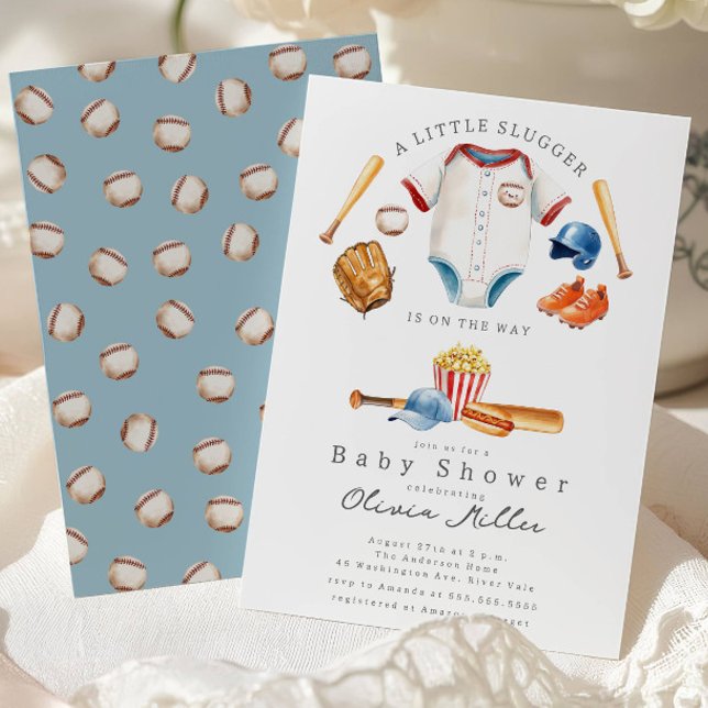 Invitation à la Baby Shower de Little Slugger Base (Créateur téléchargé)