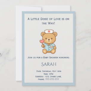 Invitation à la Baby Shower de l'Ours Teddy Infirm