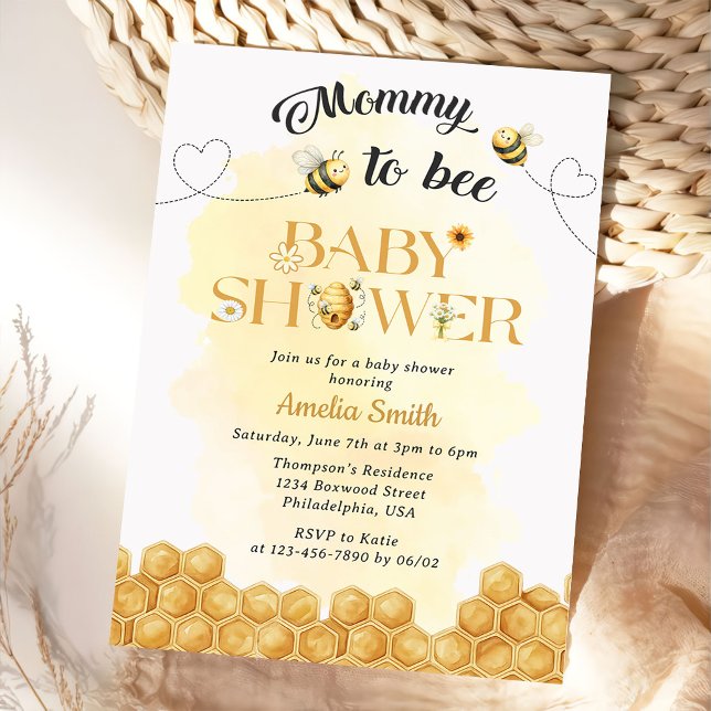 Invitation à la baby shower de Maman Abeille (Créateur téléchargé)