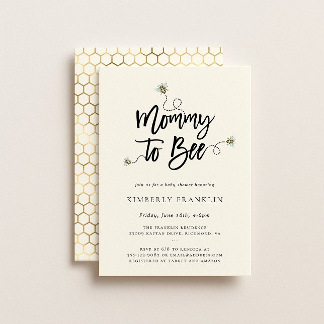 Invitation à la Baby Shower de Maman Abeille (Créateur téléchargé)