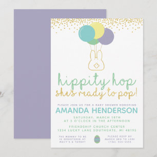 Invitation à la baby shower de Pâques