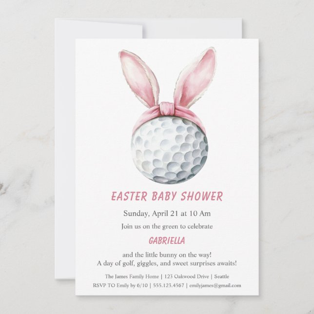 Invitation à la baby shower de Pâques (Devant)