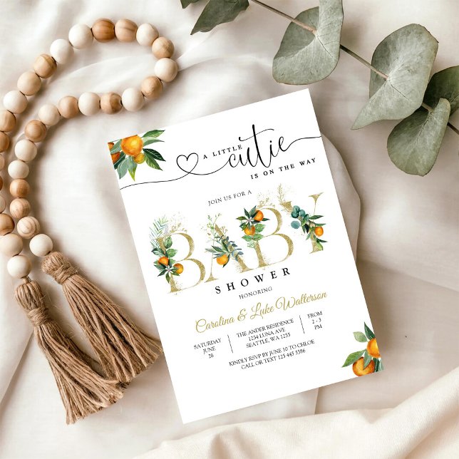 Invitation à la Baby Shower de Petit Bébé Mignon O (Créateur téléchargé)