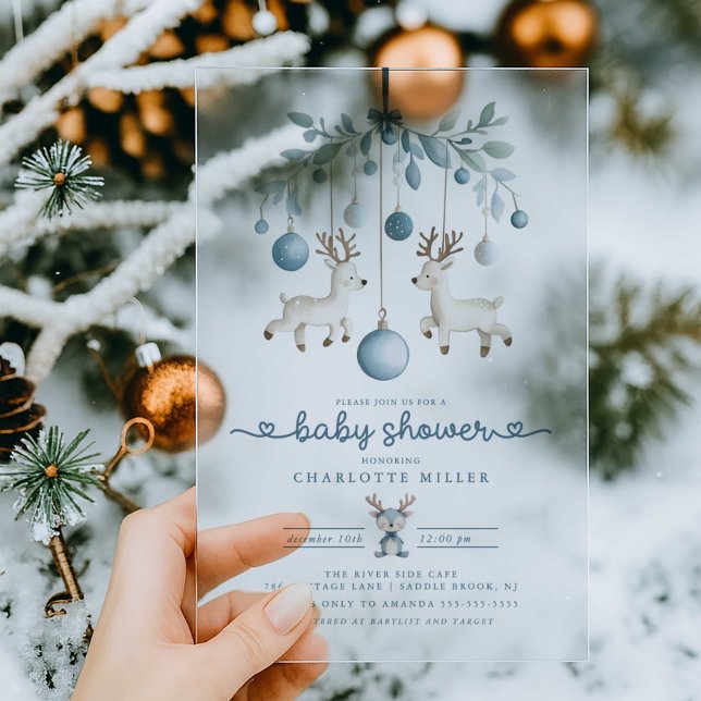 Invitation à la baby shower de rennes d'hiver (Créateur téléchargé)