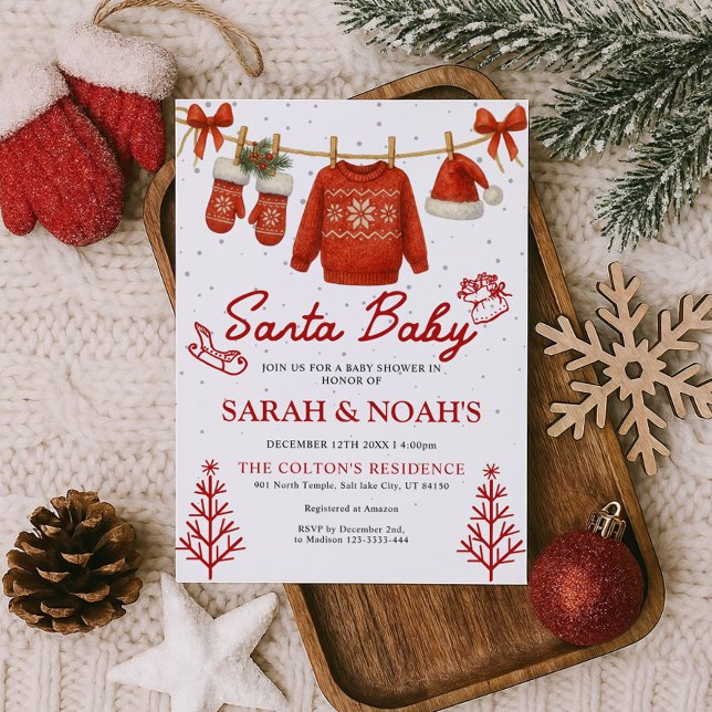 Invitation à la Baby Shower de Santa  (Créateur téléchargé)