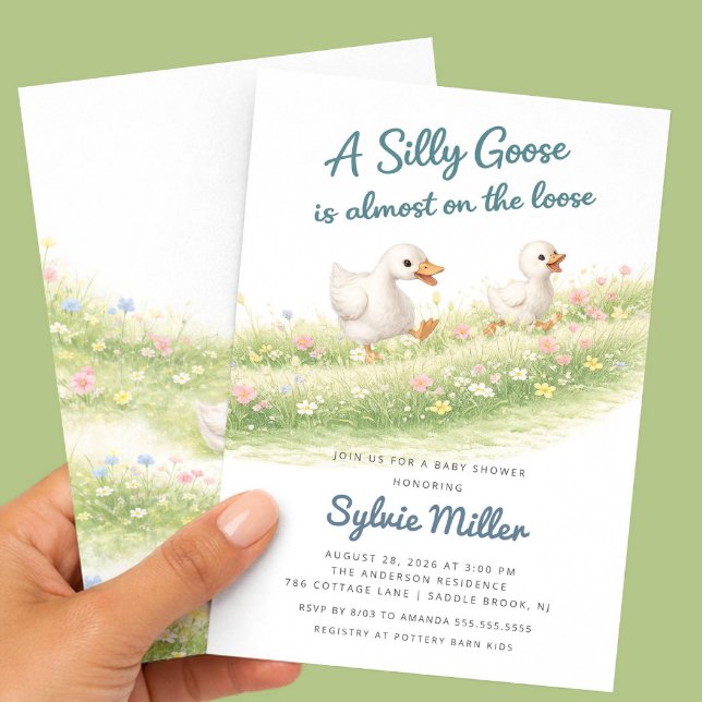 Invitation à la Baby Shower de Silly Goose (Créateur téléchargé)