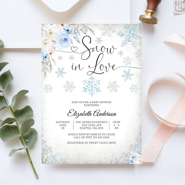 Invitation à la Baby Shower de Snow in Love (Créateur téléchargé)