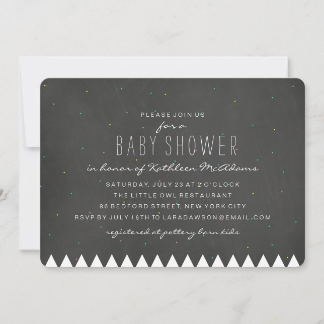 Invitation à la baby shower de Starry Mountain (Devant)