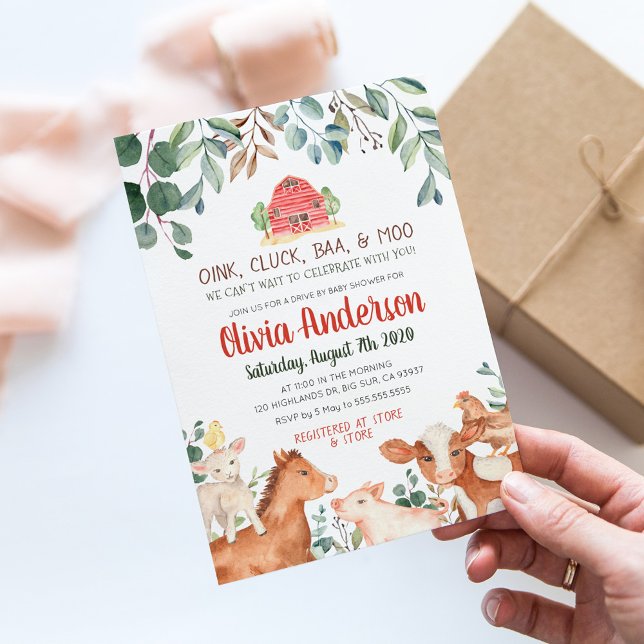 Invitation à la baby shower Défilé d'animaux de la (Créateur téléchargé)