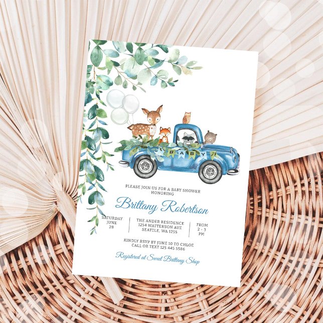 Invitation à la Baby Shower des Animaux de la Forê (Créateur téléchargé)