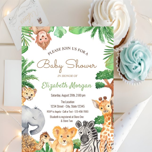 Invitation à la Baby Shower des Animaux de la Forê (Créateur téléchargé)