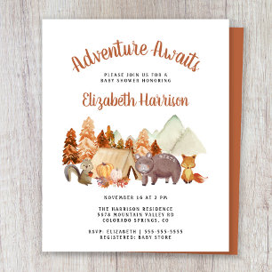Invitation à la Baby Shower des Animaux de la Forê