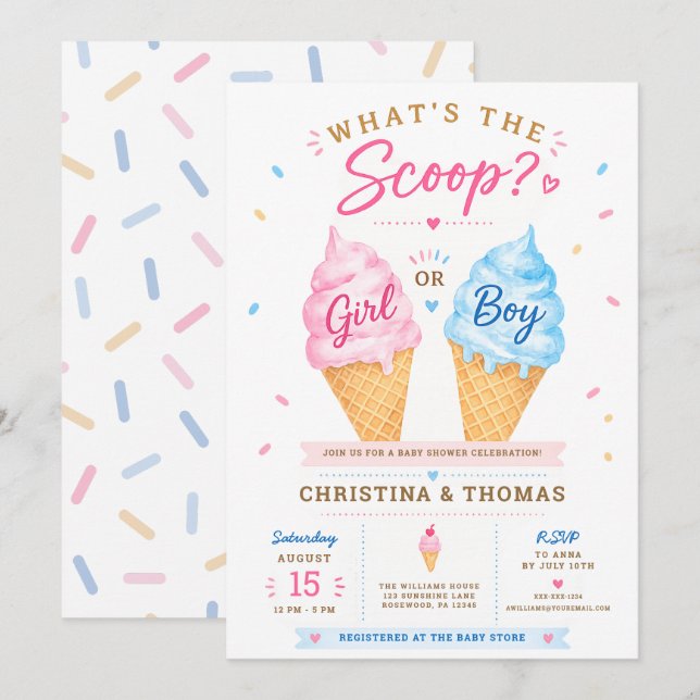 Invitation à la baby shower d'été (Devant / Derrière)