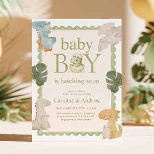Invitation à la baby shower Dino Boy