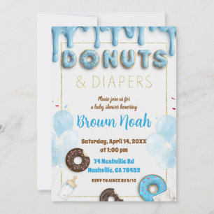 Invitation à la Baby Shower Donuts & Couches Don