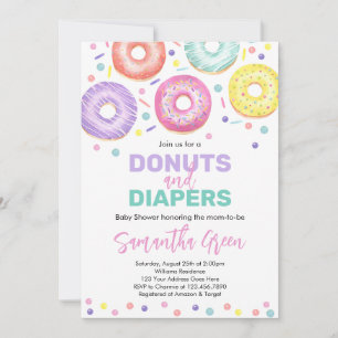 Invitation à la Baby Shower Donuts et Couches