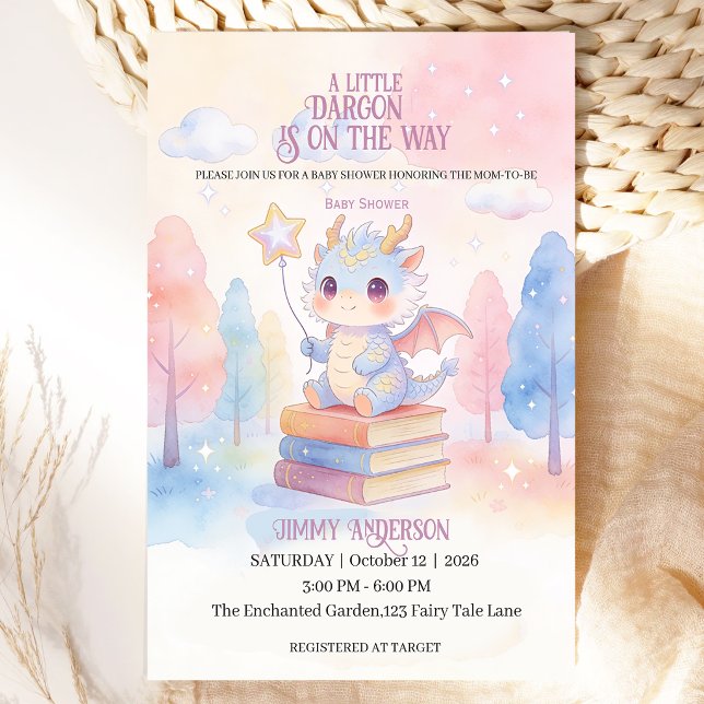 Invitation à la baby shower Dragon (Créateur téléchargé)