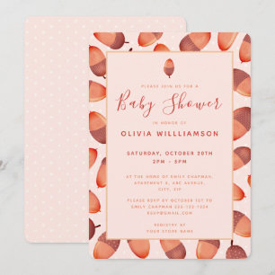 Invitation à la baby shower du gland automnal