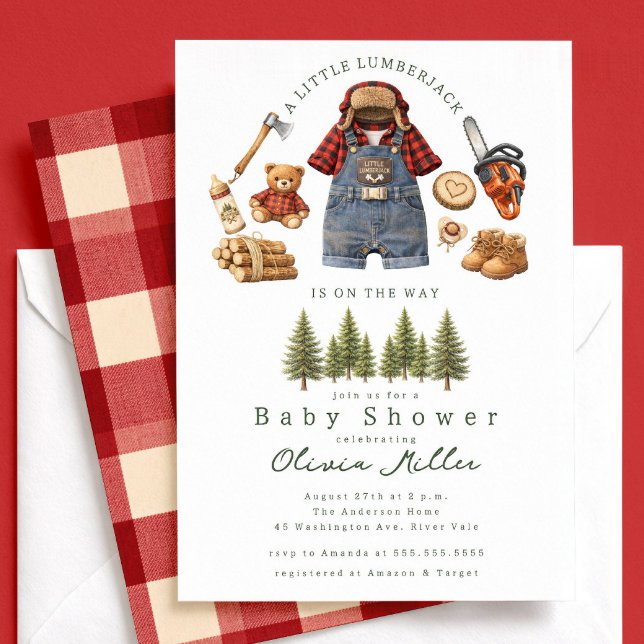 Invitation à la Baby Shower du Petit Bûcheron (Créateur téléchargé)