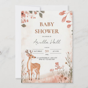 Invitation à la Baby Shower du Petit Cerf de la Fo