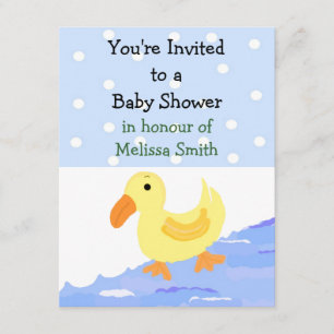 Invitation à la baby shower Ducky jaune