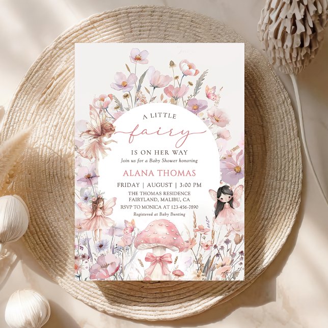 Invitation à la baby shower Fée Florale Bébé (Créateur téléchargé)