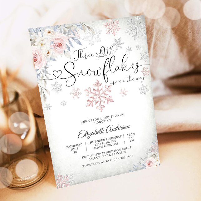Invitation à la Baby Shower Flocon de neige d'hive (Créateur téléchargé)