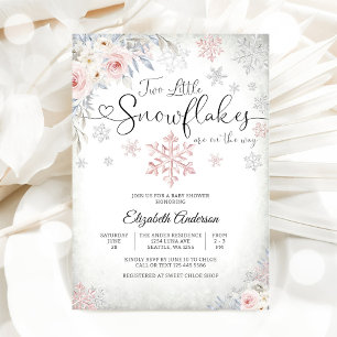 Invitation à la Baby Shower Flocon de Neige d'Hive