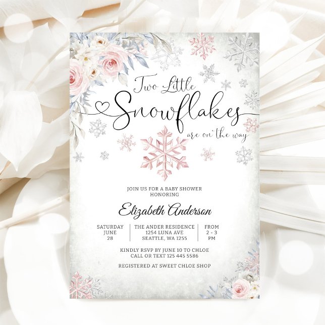 Invitation à la Baby Shower Flocon de Neige d'Hive (Créateur téléchargé)