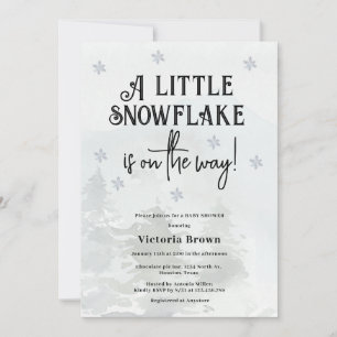 Invitation à la baby shower Flocons de neige d'hiv
