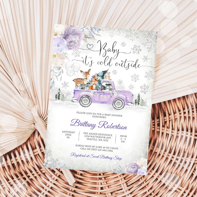 Invitation à la Baby Shower Forêt d'Hiver (Créateur téléchargé)