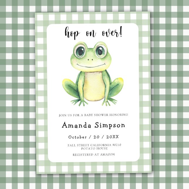 Invitation à la baby shower Grenouille Bébé (Créateur téléchargé)