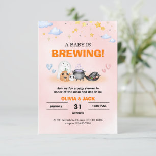 Invitation à la Baby Shower Halloween Baby is Brew
