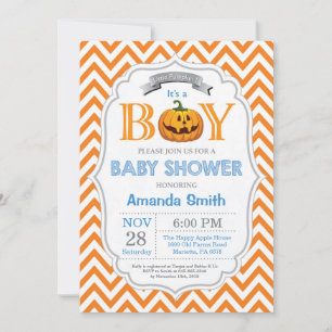 Invitation à la Baby Shower Halloween Citrouille G