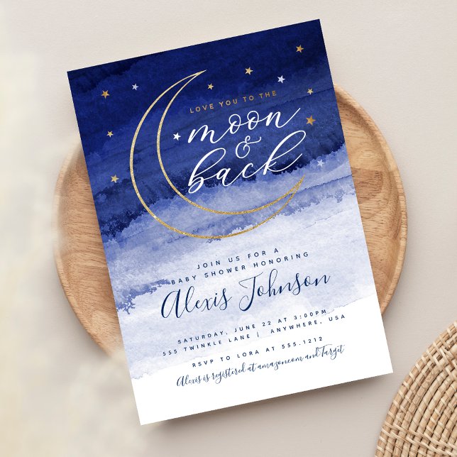 Invitation à la Baby Shower "Je t'aime jusqu'à la  (Créateur téléchargé)