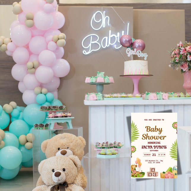 Invitation à la Baby Shower Jungle Safari  (Créateur téléchargé)