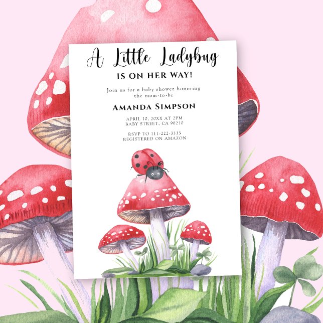 Invitation à la Baby Shower La coccinelle arrive (Créateur téléchargé)