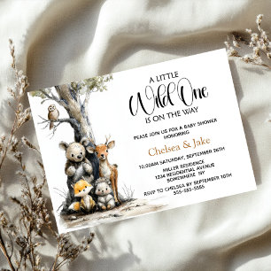 Invitation à la baby shower Les Animaux de la Forê